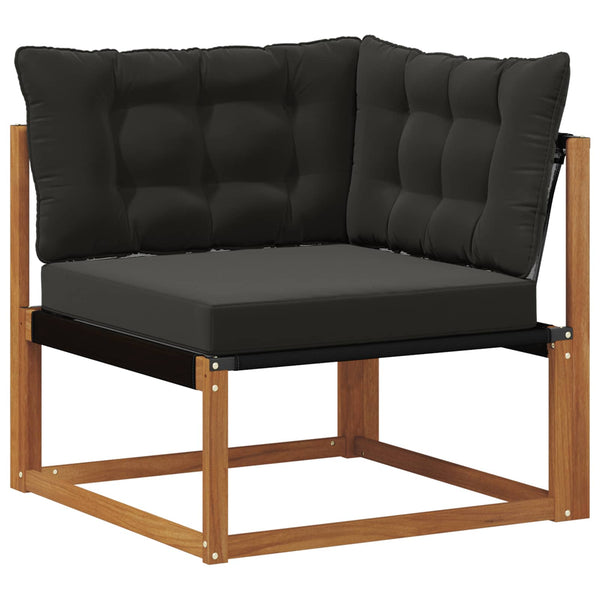 vidaXL Outdoor Sofa Set with Cushions 8 pcs Natural and Black