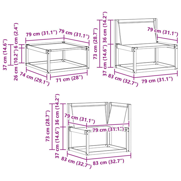 vidaXL Outdoor Sofa Set with Cushions 8 pcs Natural and Black
