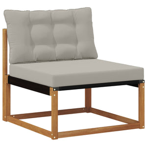 vidaXL Outdoor Sofa Set with Cushions 7 pcs Natural and Light Gray