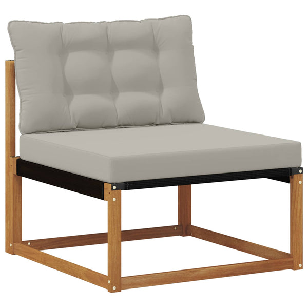 vidaXL Outdoor Sofa Set with Cushions 7 pcs Natural and Light Gray
