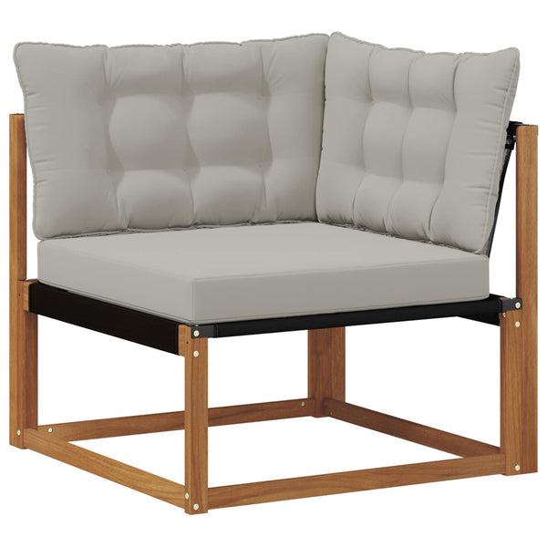 vidaXL Outdoor Sofa Set with Cushions 7 pcs Natural and Light Gray