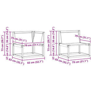vidaXL Outdoor Sofa Set with Cushions 9 pcs Natural and Light Grey