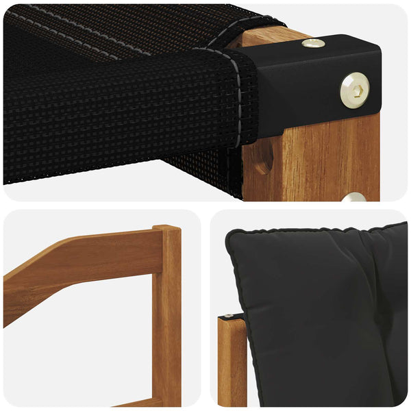 vidaXL 9-piece Outdoor Sofa Set with Cushions Natural and Black
