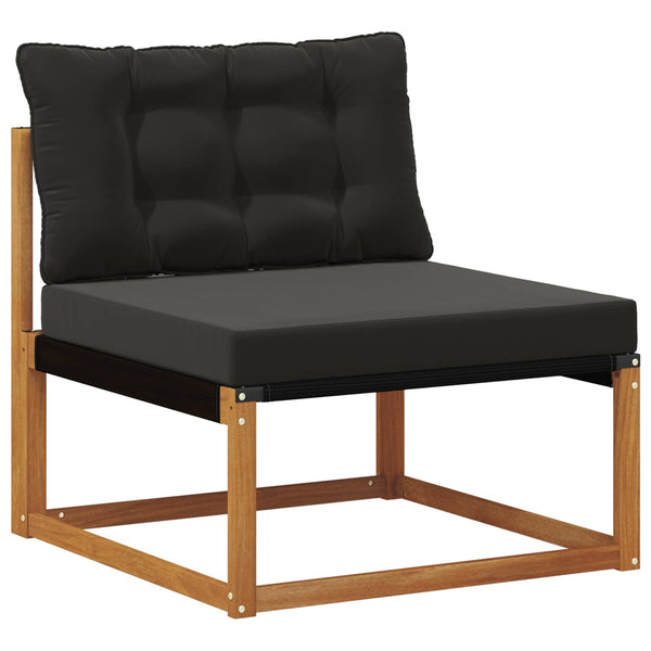 vidaXL 9-piece Outdoor Sofa Set with Cushions Natural and Black