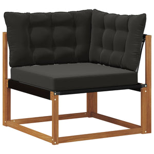 vidaXL 9-piece Outdoor Sofa Set with Cushions Natural and Black