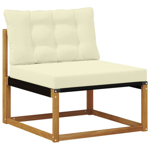 vidaXL 11-Piece Outdoor Sofa Set with Cushions Natural and Cream