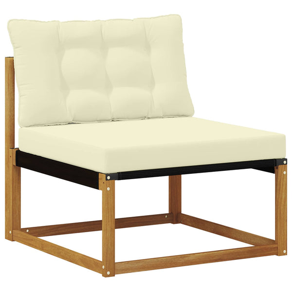 vidaXL 11-Piece Outdoor Sofa Set with Cushions Natural and Cream