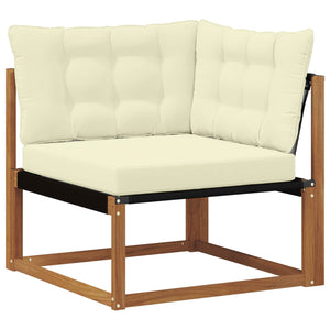 vidaXL 11-Piece Outdoor Sofa Set with Cushions Natural and Cream