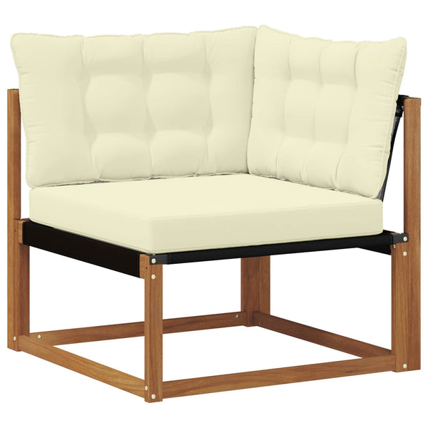 vidaXL 11-Piece Outdoor Sofa Set with Cushions Natural and Cream