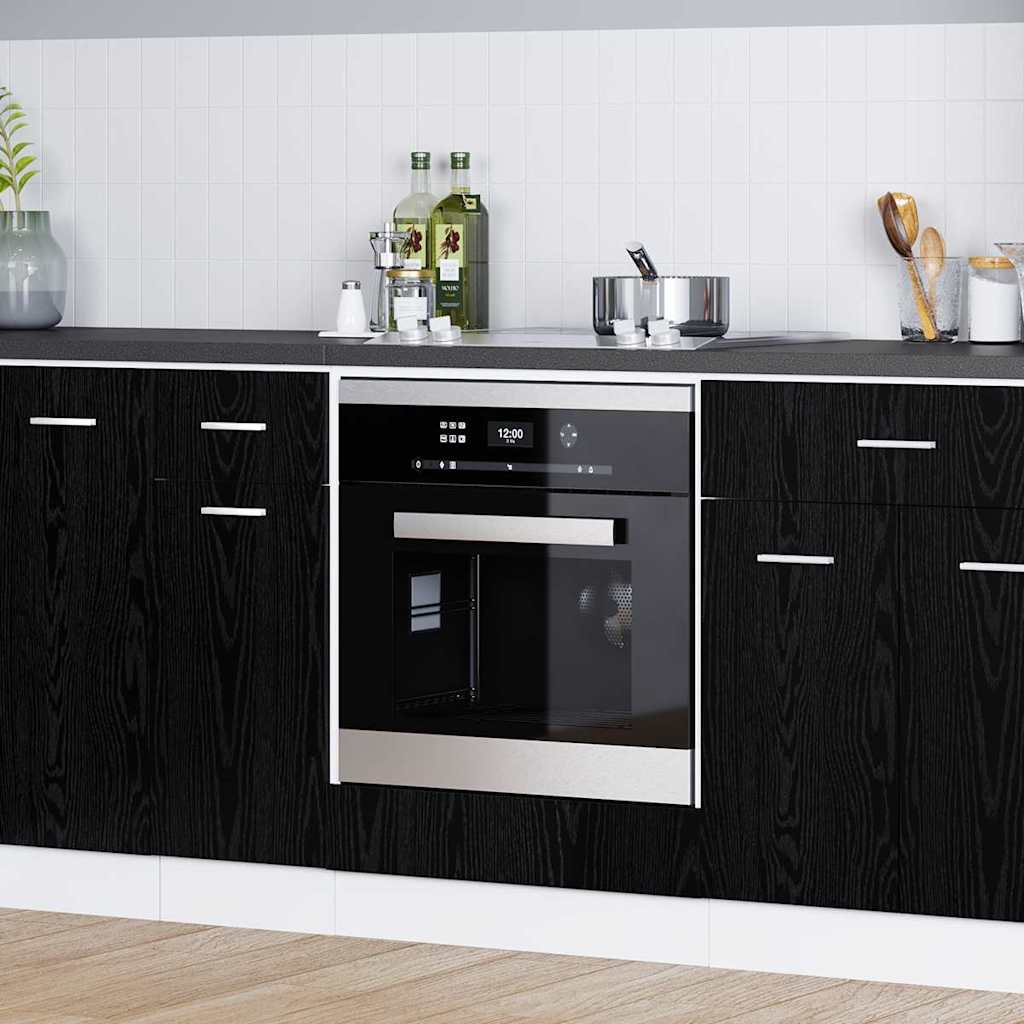 vidaXL Wall-Mounted Cabinet Black Oak Look 60 x 46 x 81.5 cm
