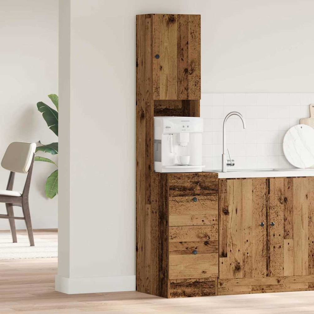 vidaXL Kitchen Sideboard with Drawers and Shelf Reclaimed Wood 32 x 50 x 180 cm