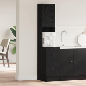 vidaXL Kitchen Sideboard with Shelf Black Oak Look 32 x 50 x 180 cm