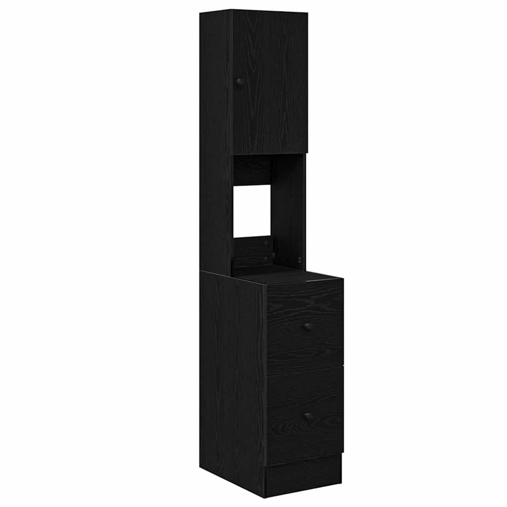 vidaXL Kitchen Sideboard with Shelf Black Oak Look 32 x 50 x 180 cm
