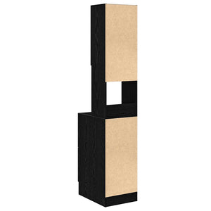 vidaXL Kitchen Sideboard with Shelf Black Oak Look 32 x 50 x 180 cm