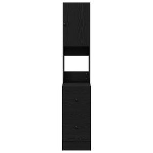 vidaXL Kitchen Sideboard with Shelf Black Oak Look 32 x 50 x 180 cm