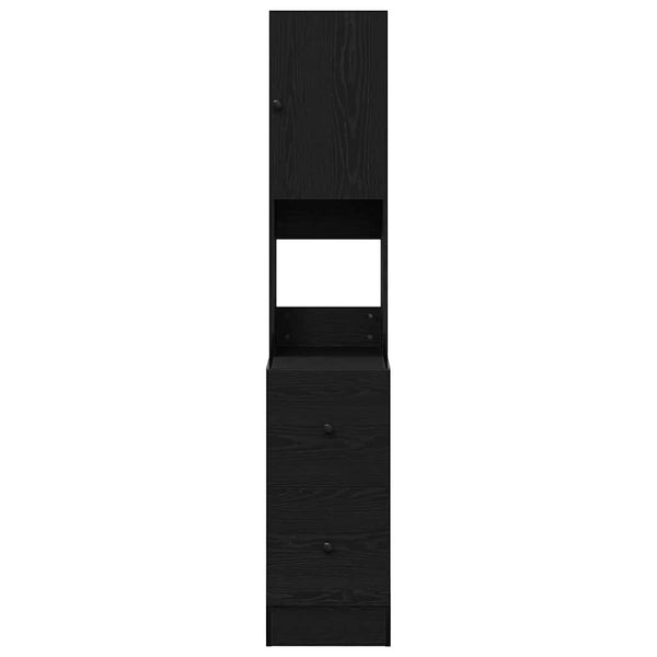 vidaXL Kitchen Sideboard with Shelf Black Oak Look 32 x 50 x 180 cm