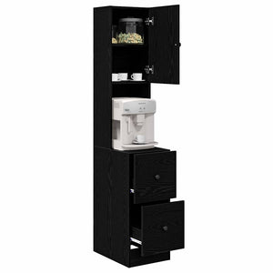 vidaXL Kitchen Sideboard with Shelf Black Oak Look 32 x 50 x 180 cm