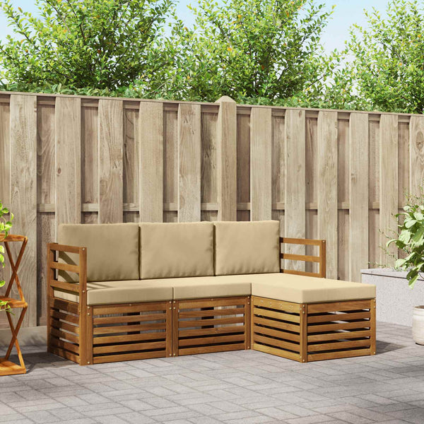 4-teilige Outdoor Sofagarnitur Akazie