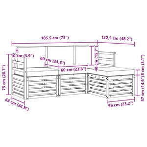 4-teilige Outdoor Sofagarnitur Akazie