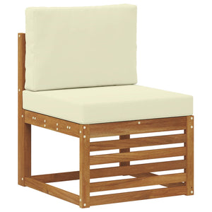 vidaXL Sofa Sets 5 pcs Natural and Cream Solid Acacia Wood