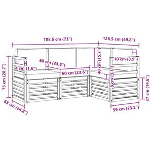 vidaXL Sofa Sets 4 pcs Natural and Anthracite Solid Acacia Wood