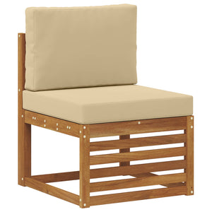 vidaXL Sofa Set 4 pcs Natural and Beige Solid Acacia Wood