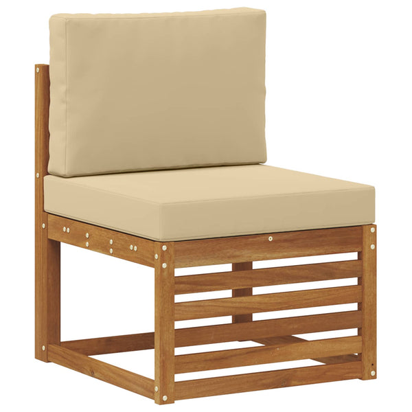 vidaXL Sofa Set 4 pcs Natural and Beige Solid Acacia Wood