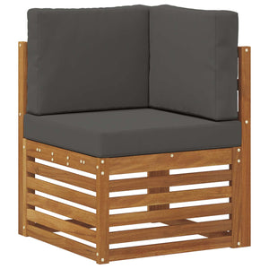 vidaXL 7-Piece Corner Sofa Set Natural and Anthracite Solid Acacia Wood