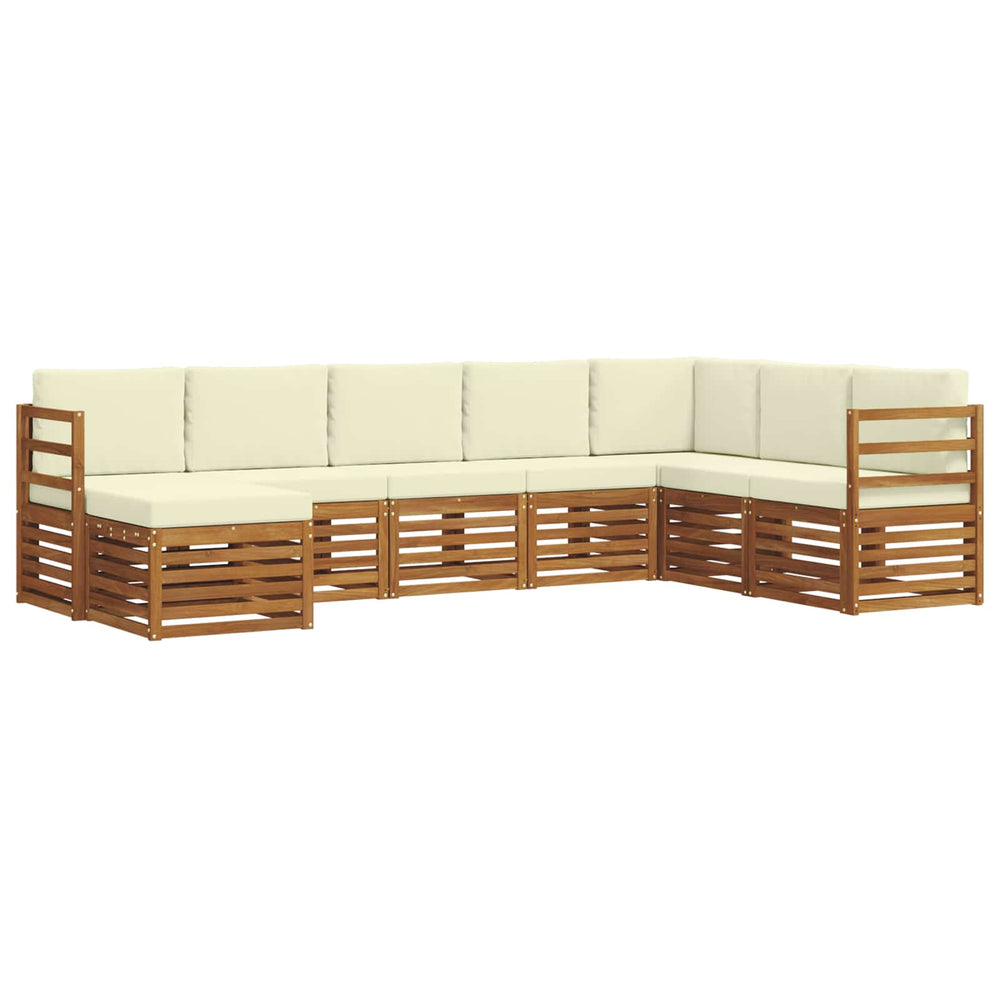 Ecksofa Set Akazie mit Kissen, 8-teilig