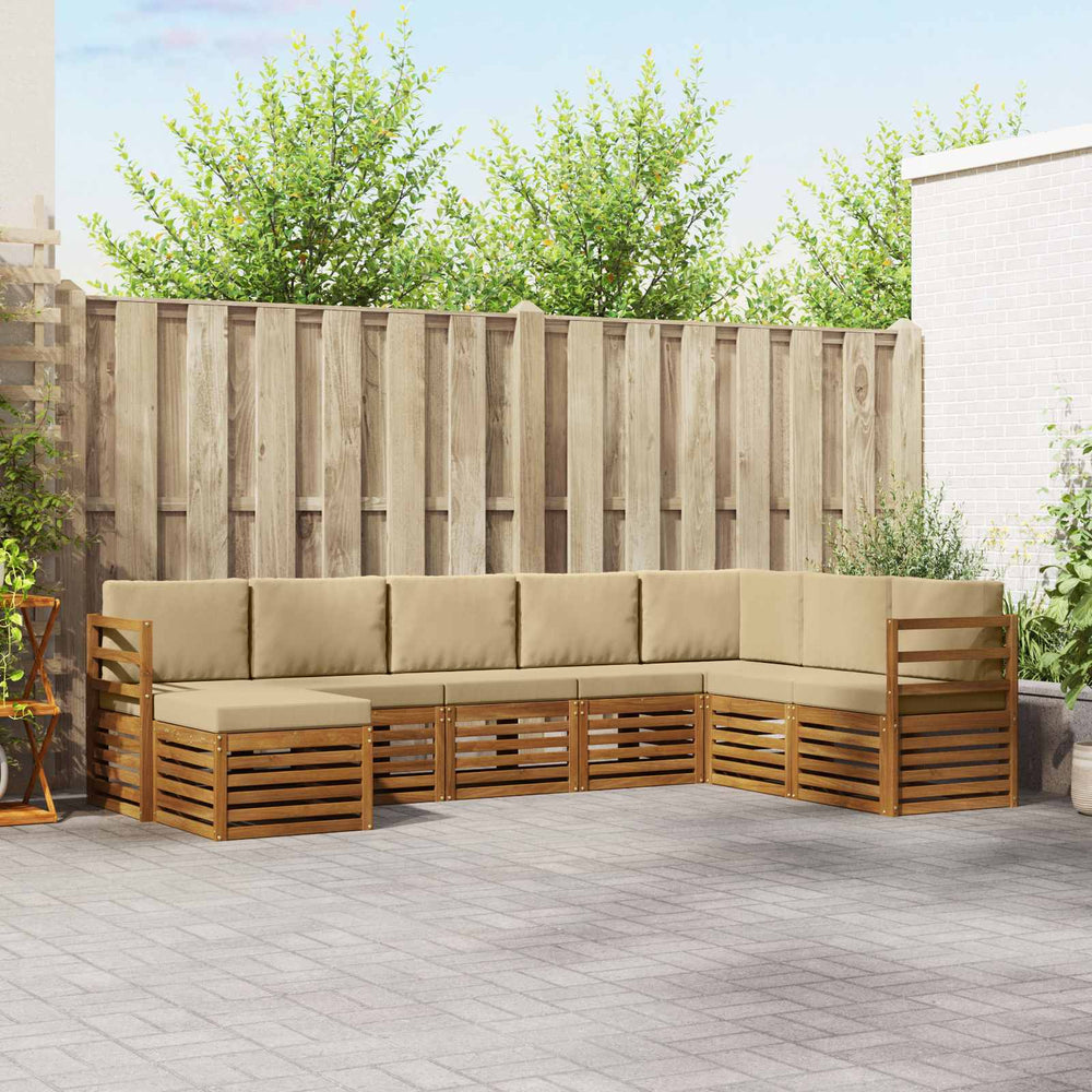 Ecksofa Set Akazie Massivholz mit Kissen