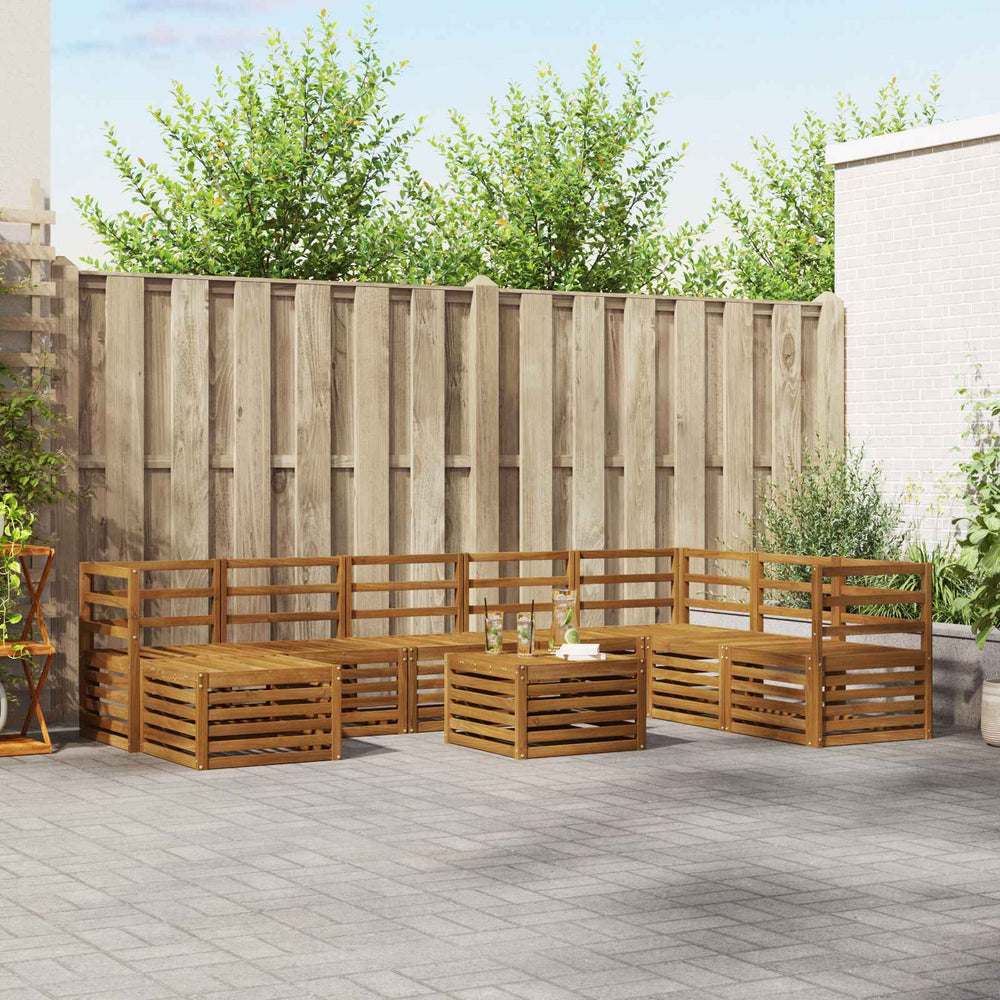 Ecksofa Set 9-teilig Akazie Massivholz
