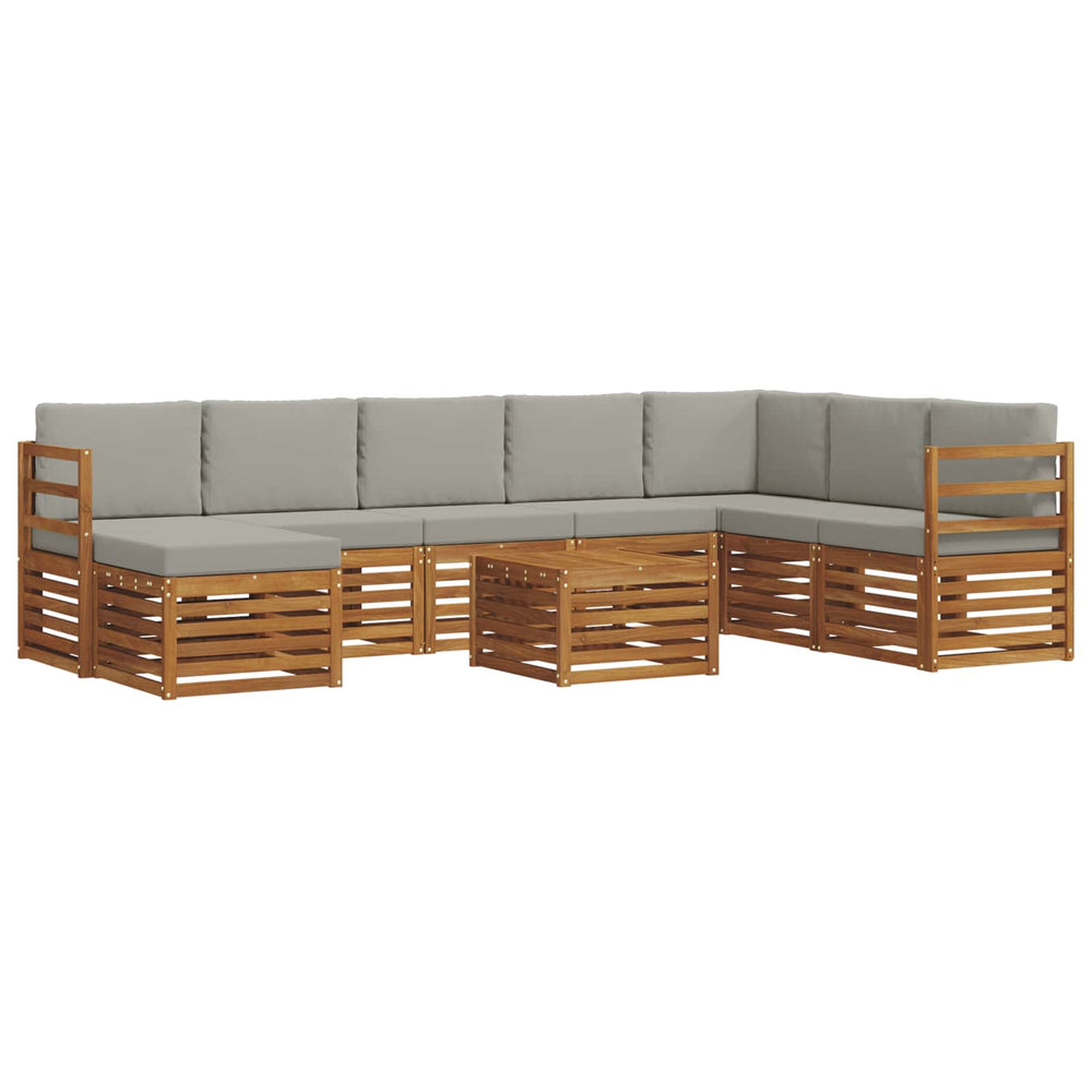 Ecksofa Set 9-teilig Akazie Hellgrau
