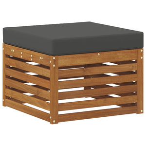 Akazie Ecksofa Set 9-teilig Natur/Anthrazit