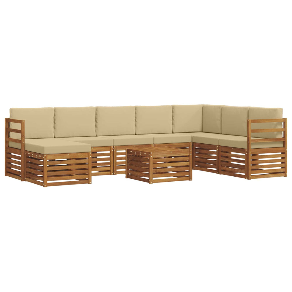 Ecksofa Set Akazie Massivholz mit Kissen