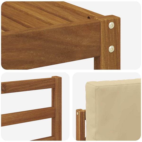 Akazie Sofagarnitur 10-teilig Natur Beige