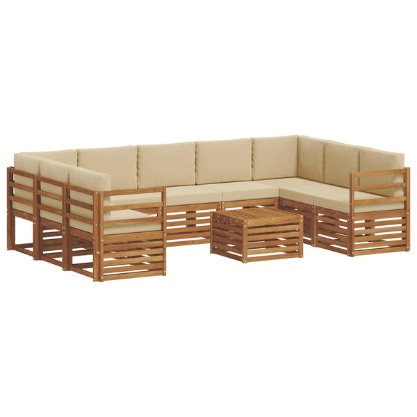 Akazie Sofagarnitur 10-teilig Natur Beige