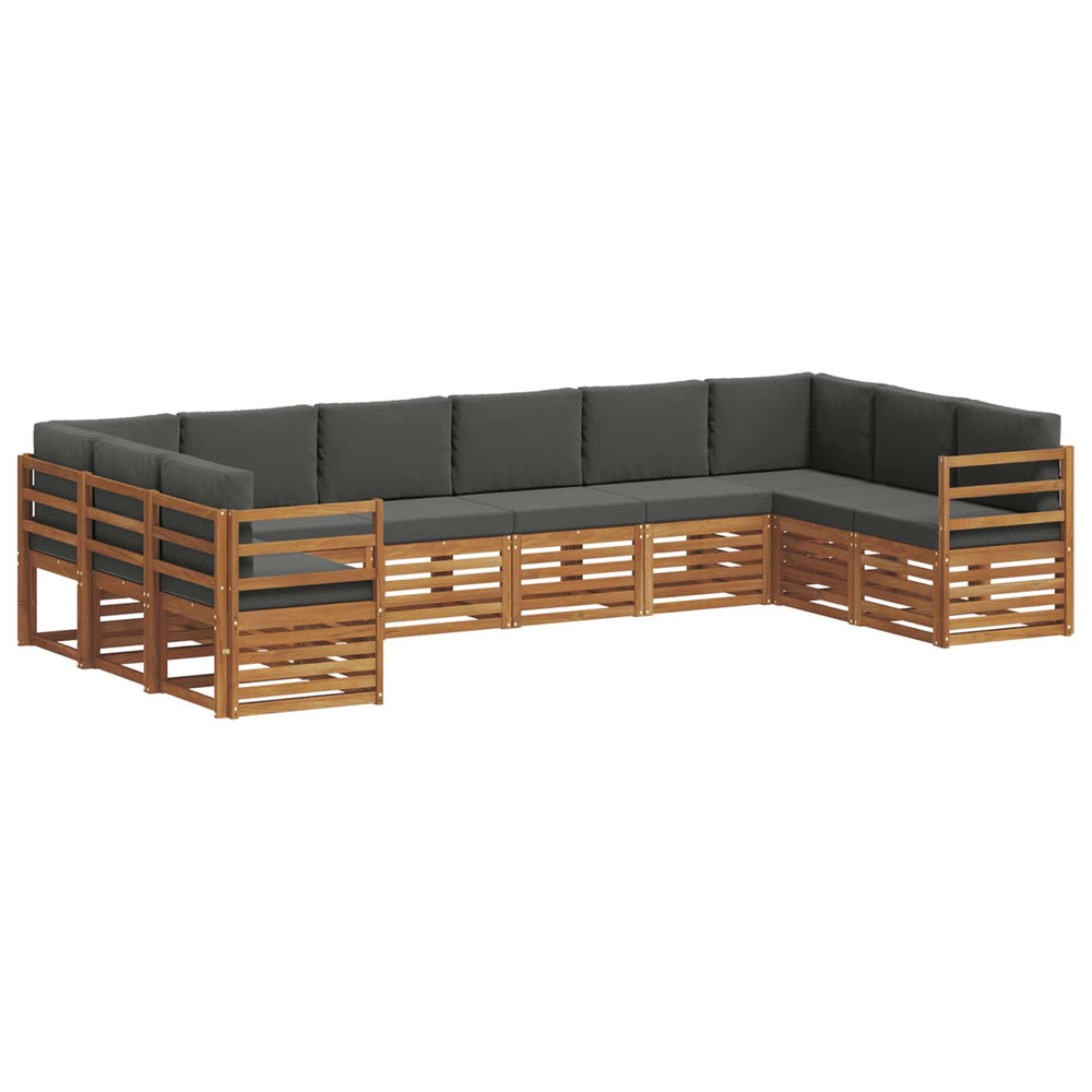Ecksofa Set Akazie Massivholz 10-teilig
