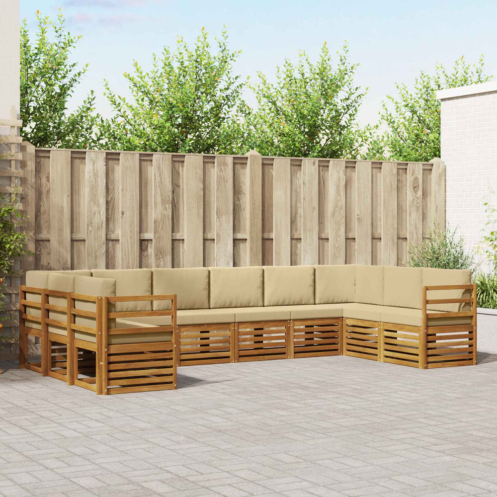 Ecksofa Set Akazie Massivholz mit Kissen