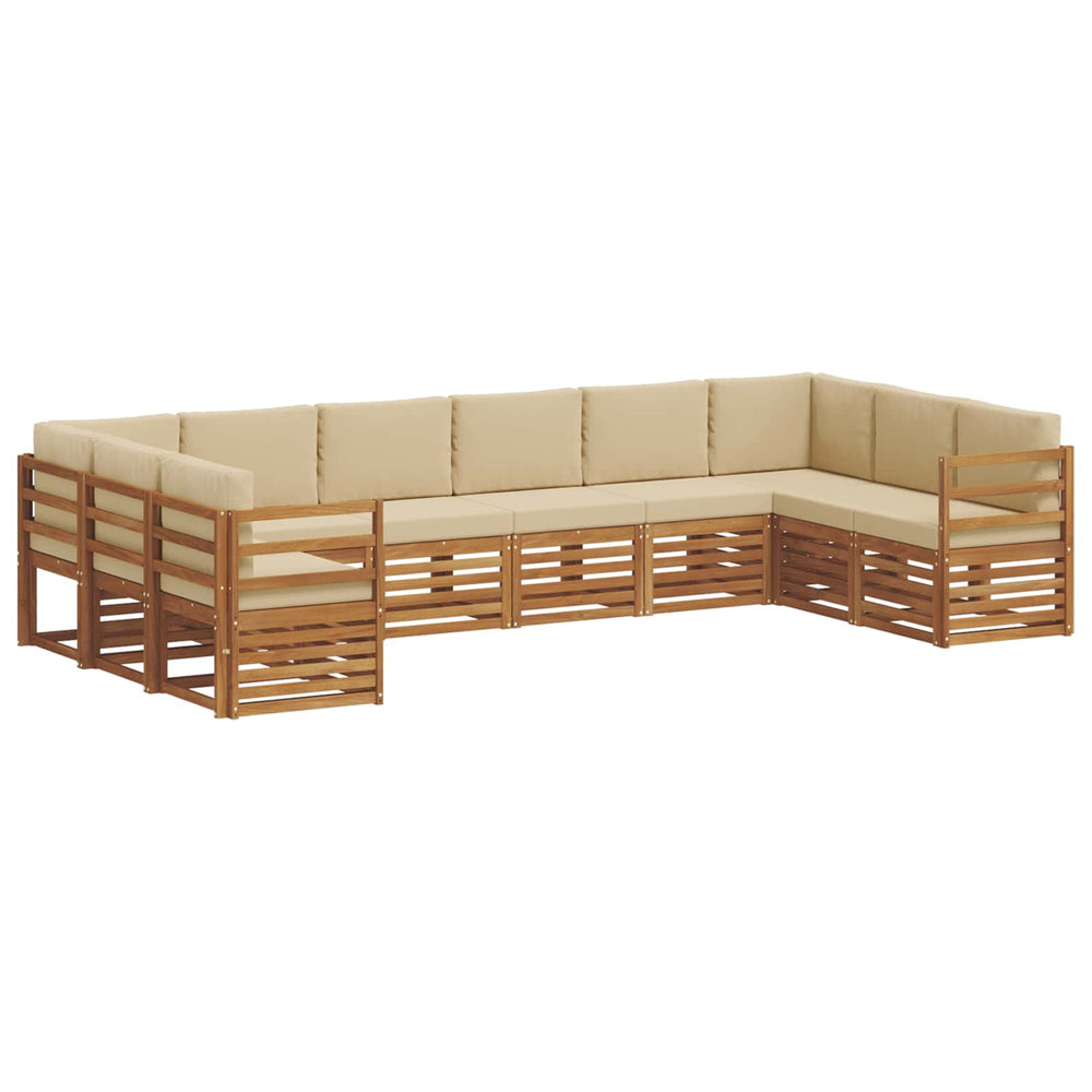 Ecksofa Set Akazie Massivholz mit Kissen