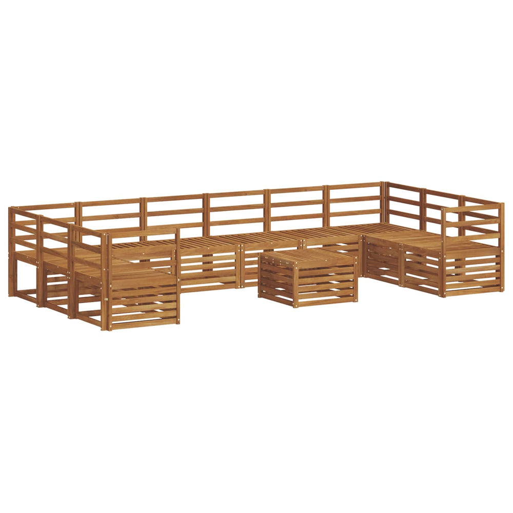 Ecksofa Set Akazie Massivholz 11-teilig