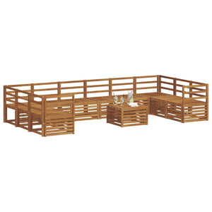 Ecksofa Set Akazie Massivholz 11-teilig