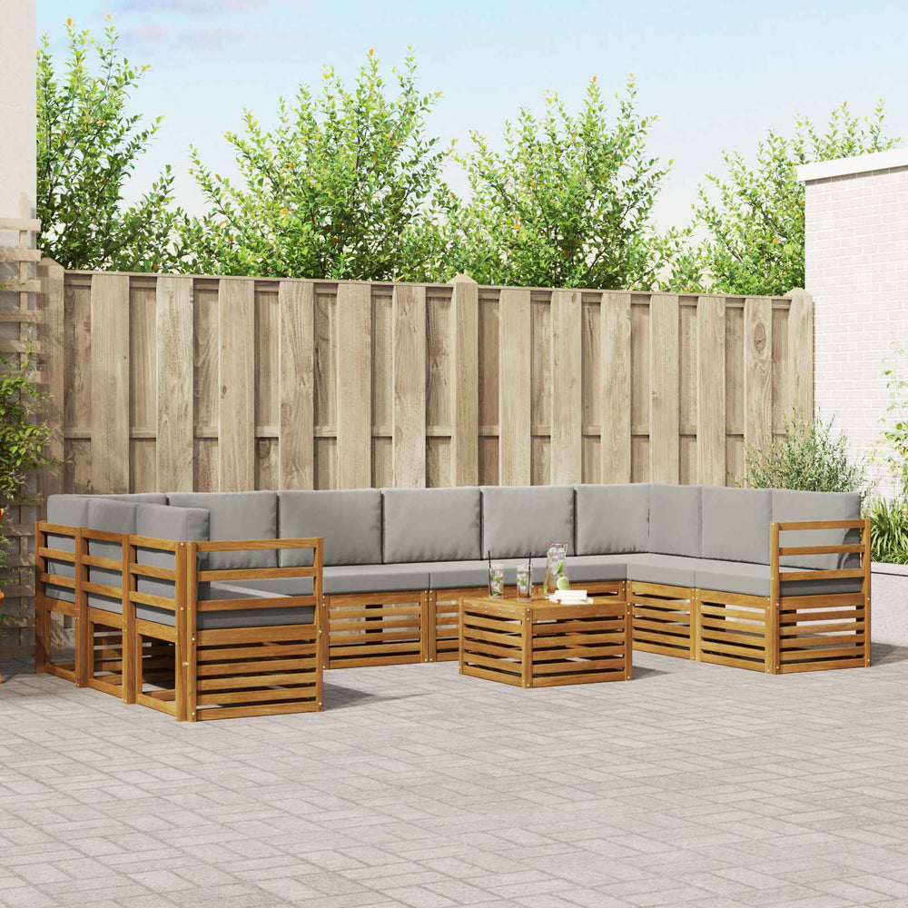 Ecksofa Set 11-teilig Akazie Hellgrau