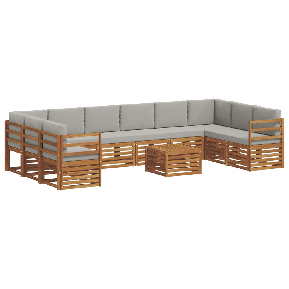 Ecksofa Set 11-teilig Akazie Hellgrau