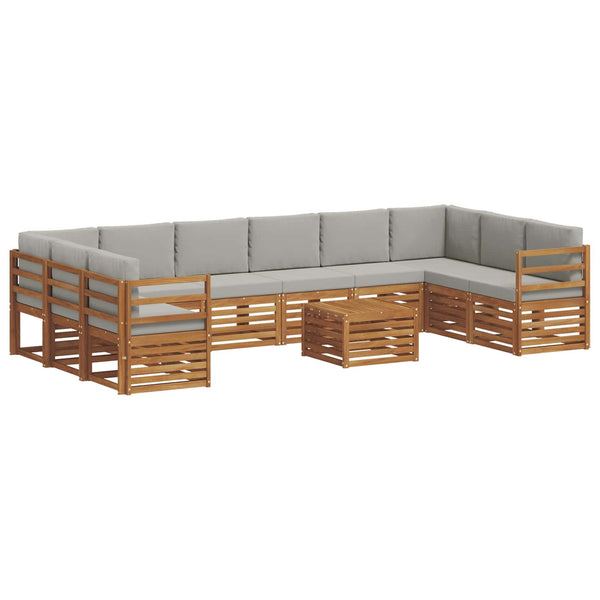 Ecksofa Set 11-teilig Akazie Hellgrau