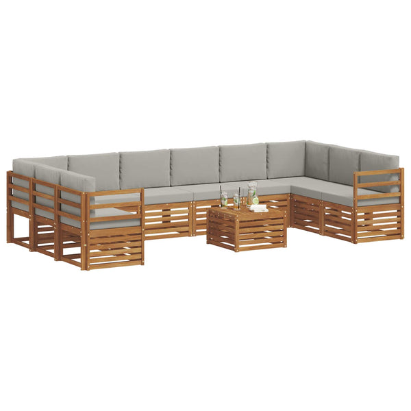 Ecksofa Set 11-teilig Akazie Hellgrau
