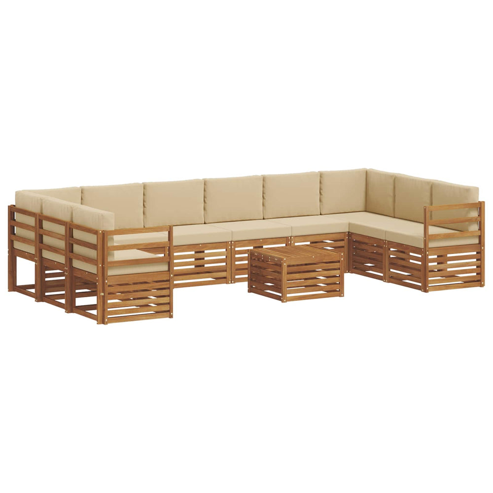 Ecksofa Set Akazie Massivholz mit Kissen