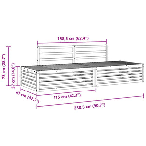 vidaXL Outdoor Sofa Set 2 Pieces Natural 203.5 x 83 x 73 cm