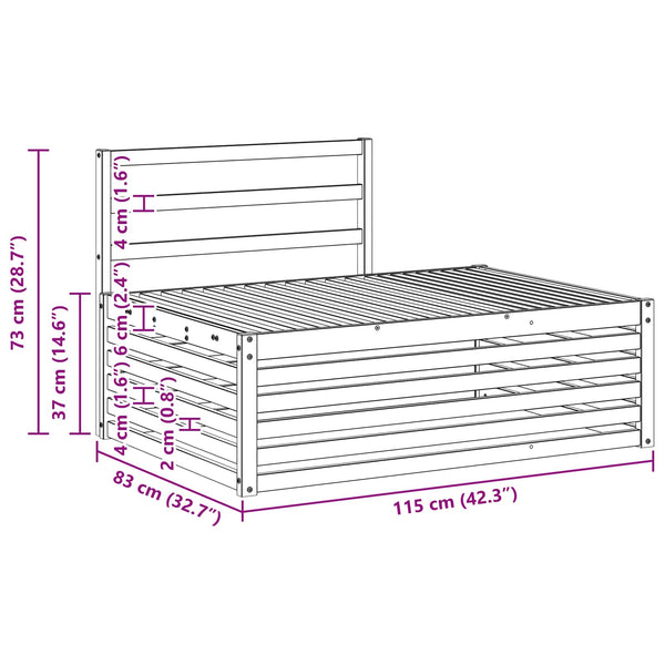 vidaXL Outdoor Sofa Set 2 Pieces Natural 203.5 x 83 x 73 cm