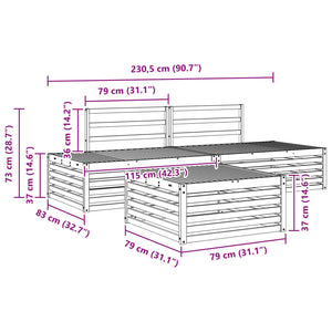 3-teilige Outdoor Sofagarnitur Akazie Massivholz