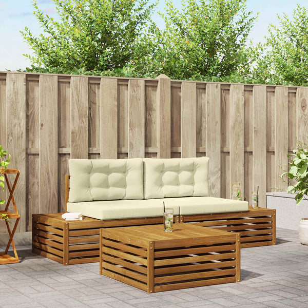 Outdoor Sofa Set Natur Creme 3-teilig